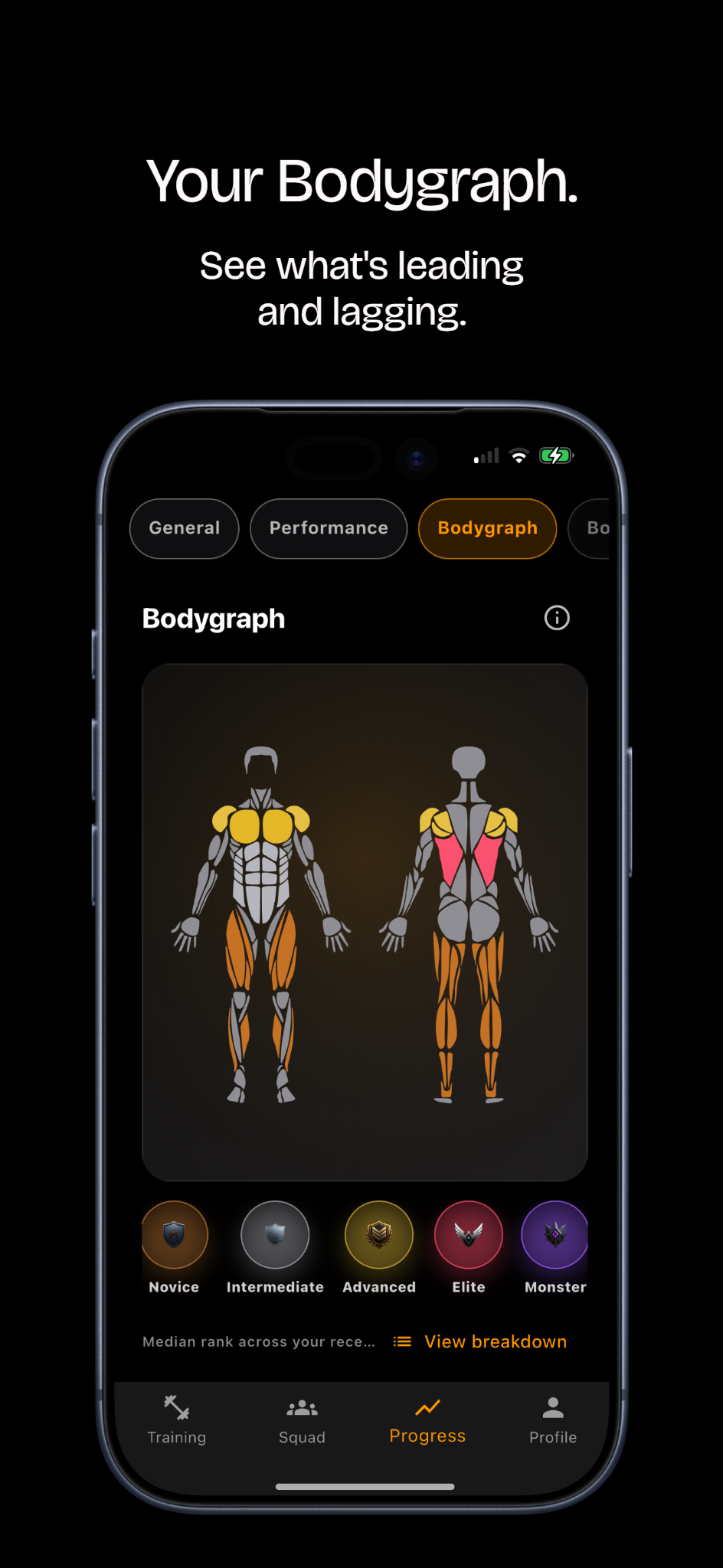 Bodygraph showing what is leading and lagging