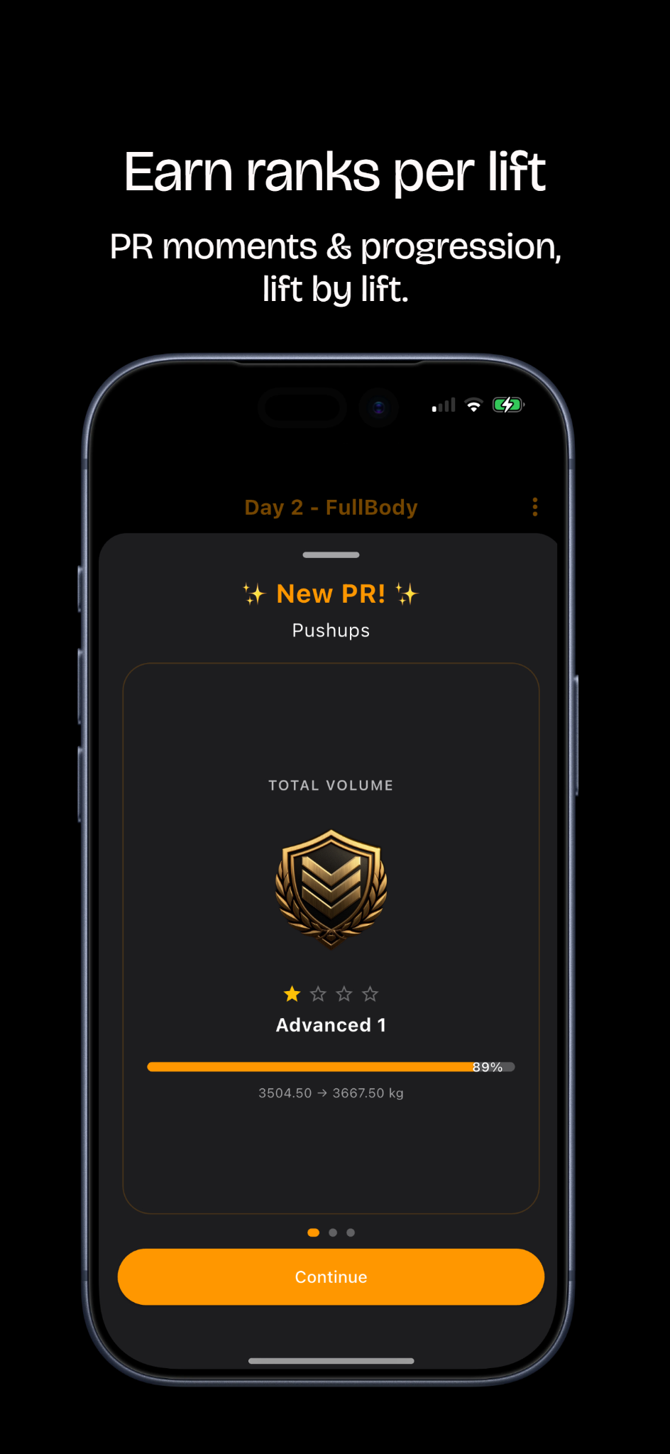 Rank-up moment after a new PR